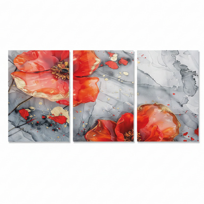 Coquelicots RougesTableau en Verre Trempé