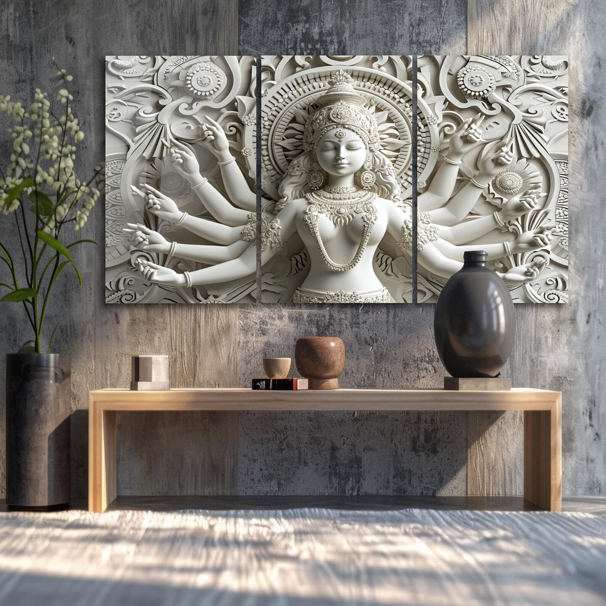 Dea Durga Quadro in Vetro Temperato