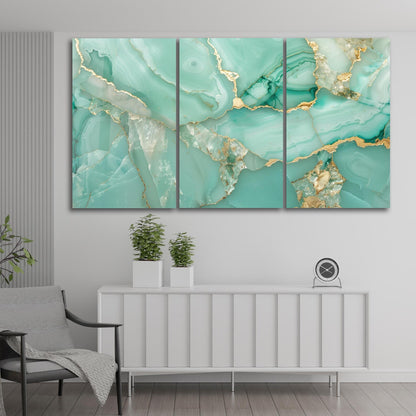 Marmo Aqua Agate Quadro in Vetro Temperato