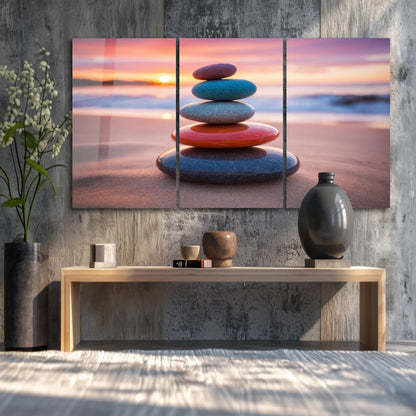 Pietre dell'Equilibrio Quadro in Vetro Temperato