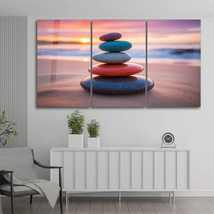 Pietre dell'Equilibrio Quadro in Vetro Temperato