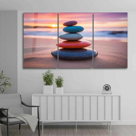 Balance Stones Glass Wall Art