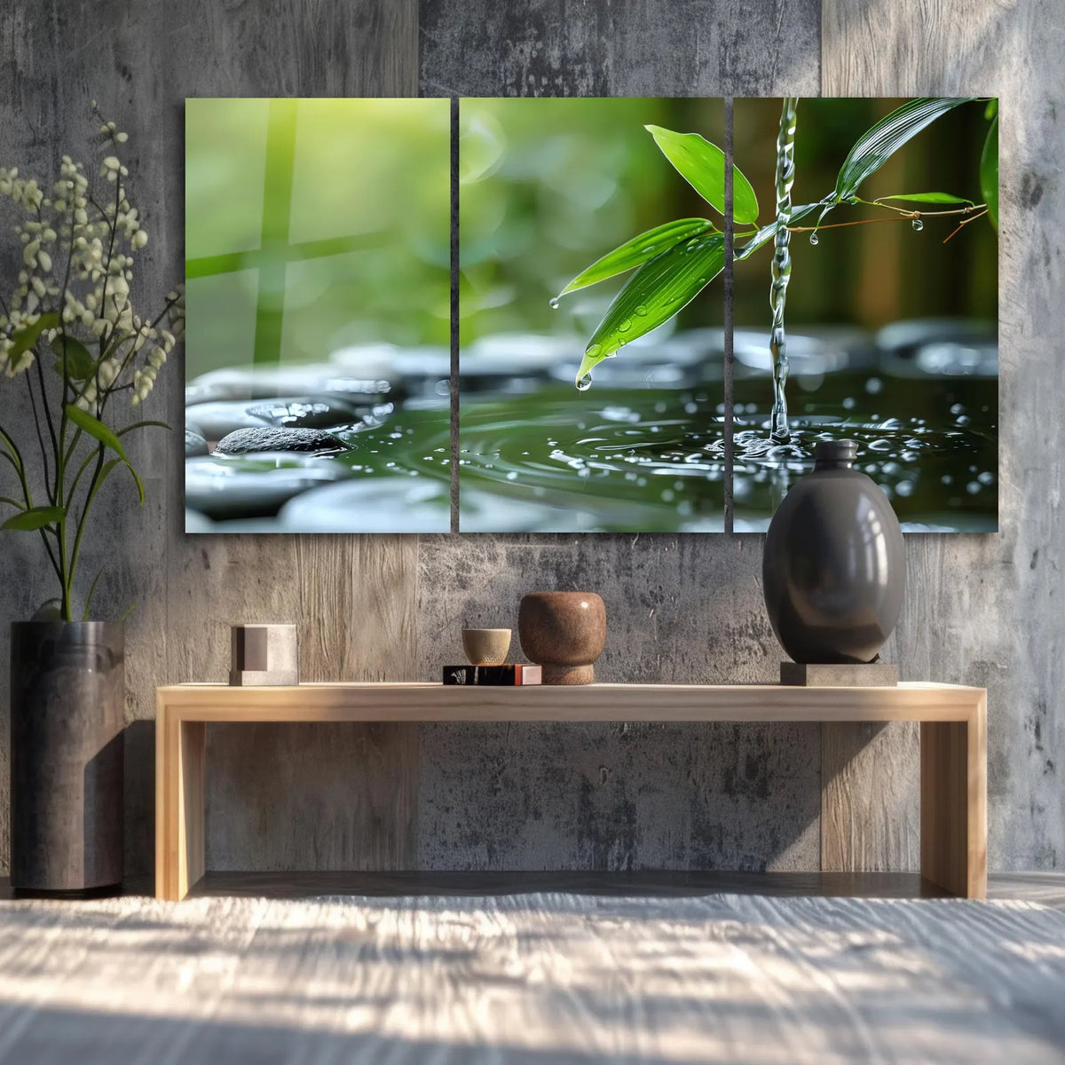 Ruscello d'acqua Quadro in Vetro Temperato