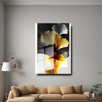 Gold Leaves Glass Wall Art