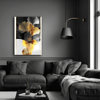 Gold Leaves Glass Wall Art