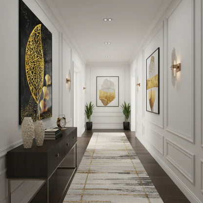 Modern Gold Leaves Glass Wall Art - LUXARTDECO