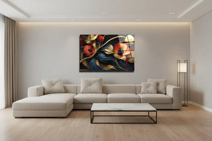 Flowers Glass Wall Art - LUXARTDECO