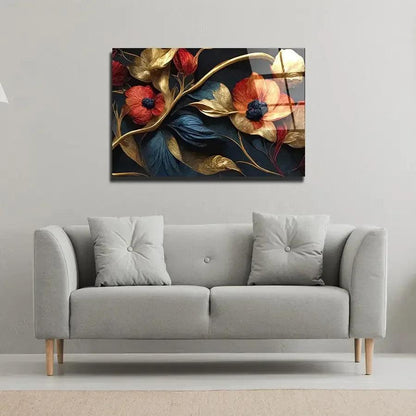 Flowers Glass Wall Art - LUXARTDECO