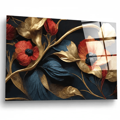 Flowers Glass Wall Art - LUXARTDECO