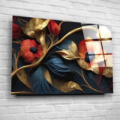 Flowers Glass Wall Art - LUXARTDECO