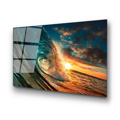 Sea Wave Glas Wall Art - LUXARTDECO