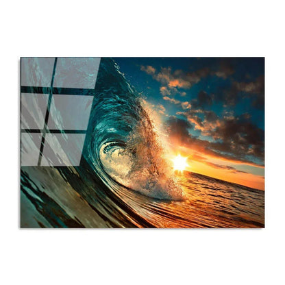 Sea Wave Glas Wall Art - LUXARTDECO