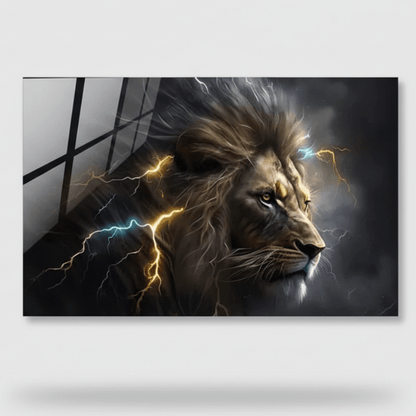 Leone Quadro in Vetro Temperato