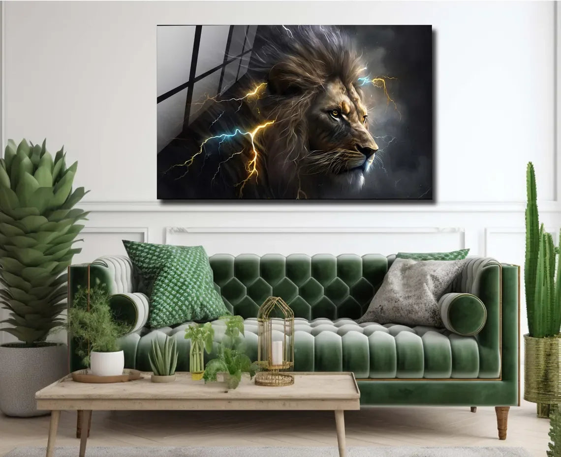 Lion Glas Wall Art - LUXARTDECO