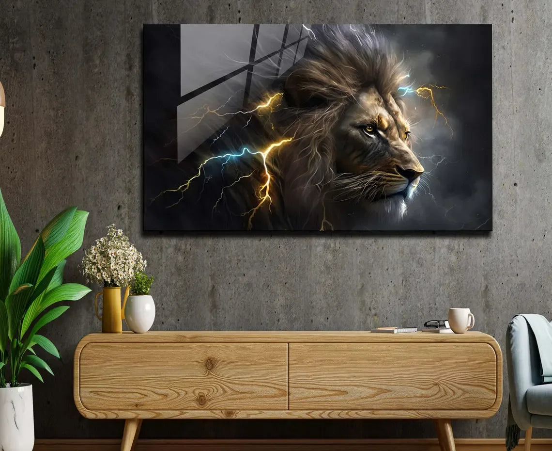 Lion Glas Wall Art - LUXARTDECO