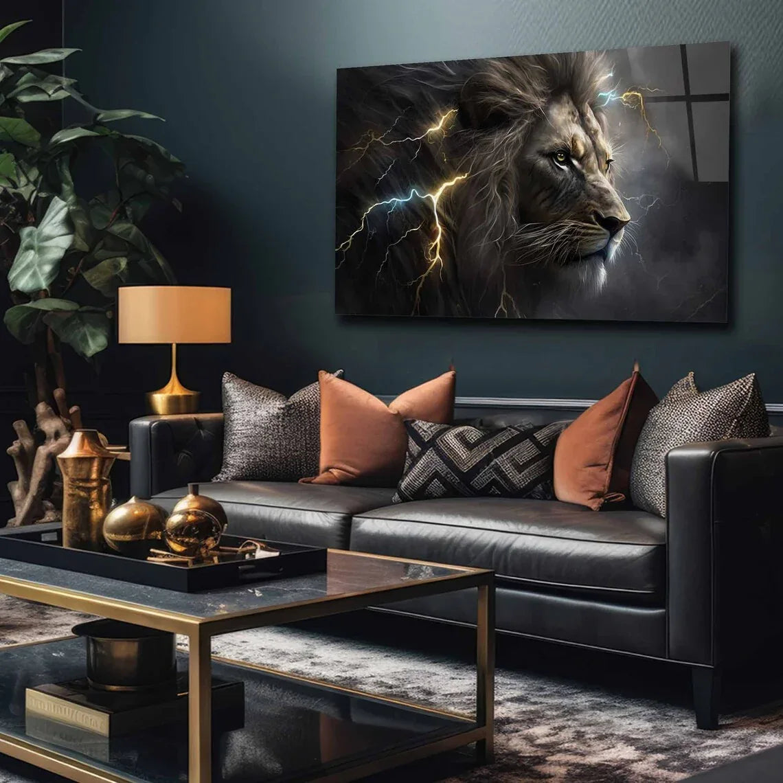 Lion Glas Wall Art - LUXARTDECO