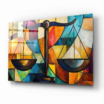 Justice Goddess Glass Wall Art - LUXARTDECO