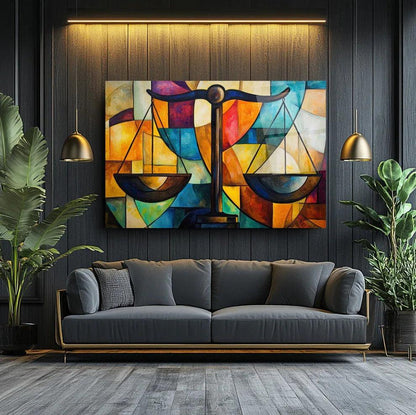 Justice Goddess Glass Wall Art - LUXARTDECO