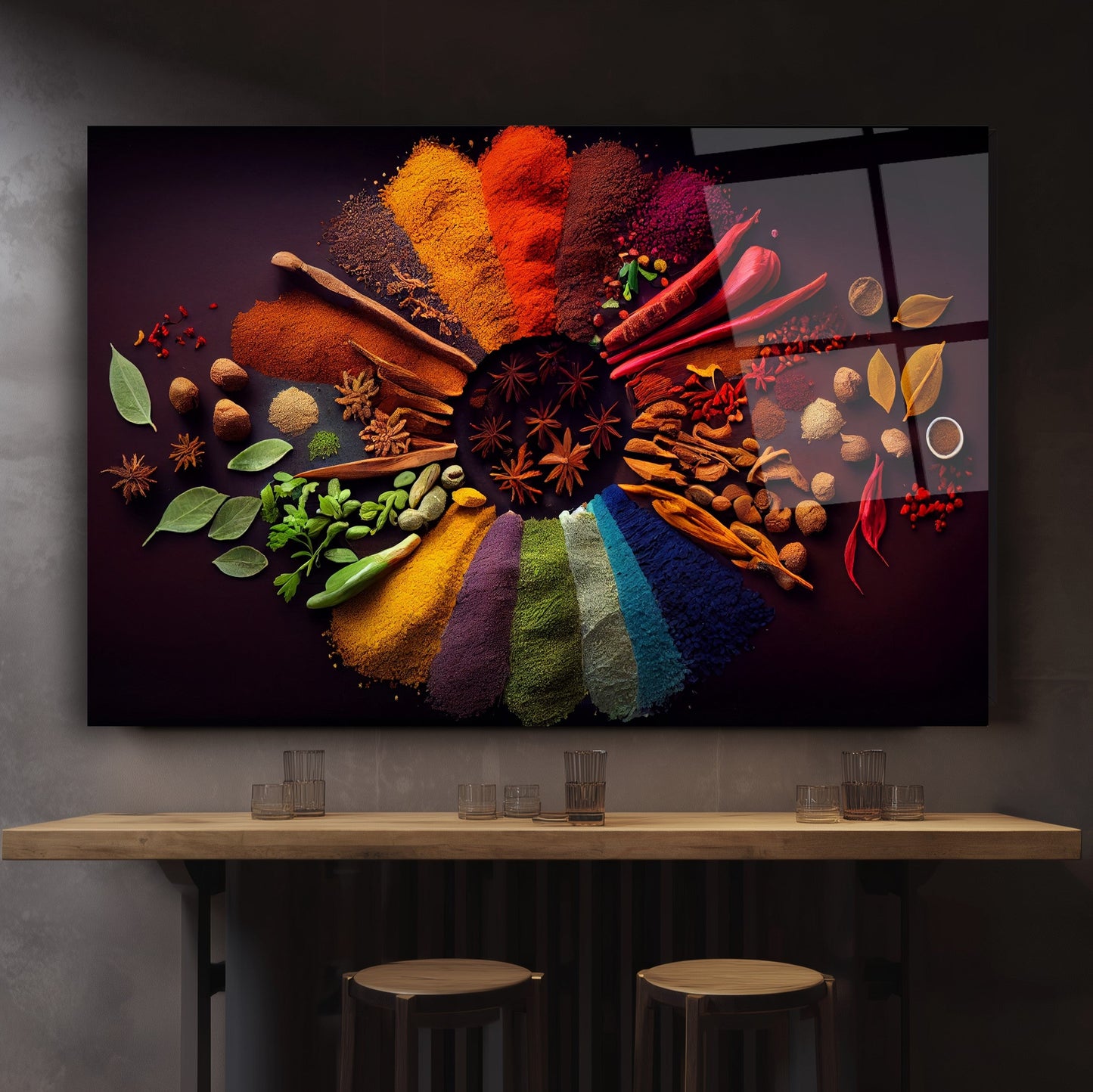 Spices Glass Wall Art