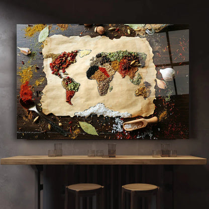 Vibrant Spices Glass Wall Art - LUXARTDECO