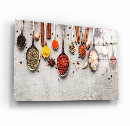 Gourmet Spices Glass Wall Art - LUXARTDECO