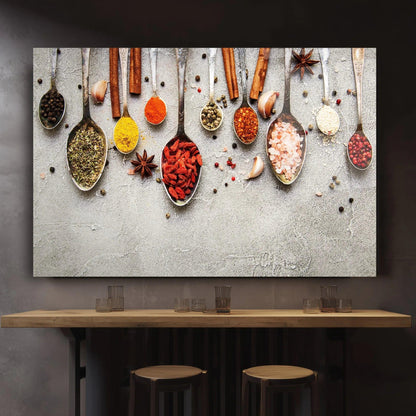 Gourmet Spices Glass Wall Art - LUXARTDECO