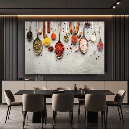 Gourmet Spices Glass Wall Art - LUXARTDECO