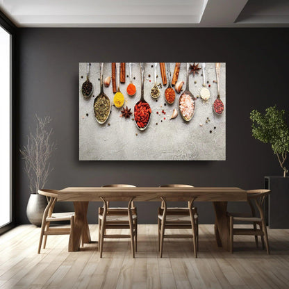 Gourmet Spices Glass Wall Art - LUXARTDECO