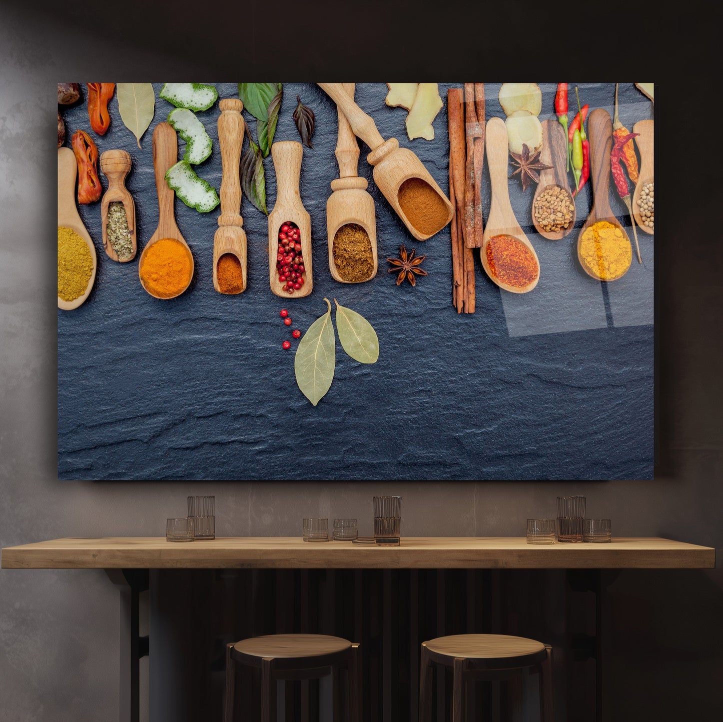 Spices Glass Wall Art