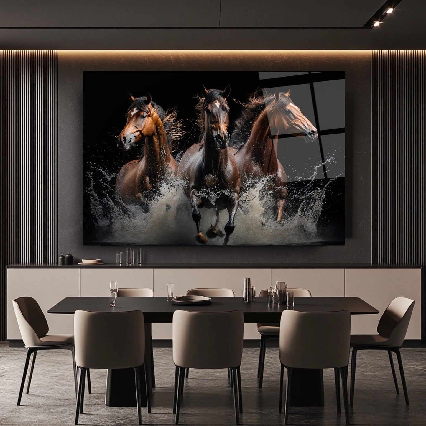 Horses Glass Wall Art