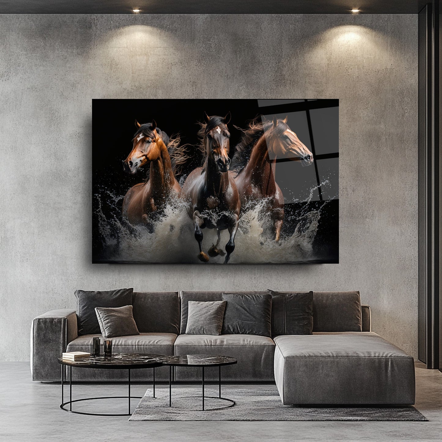 Horses Glass Wall Art