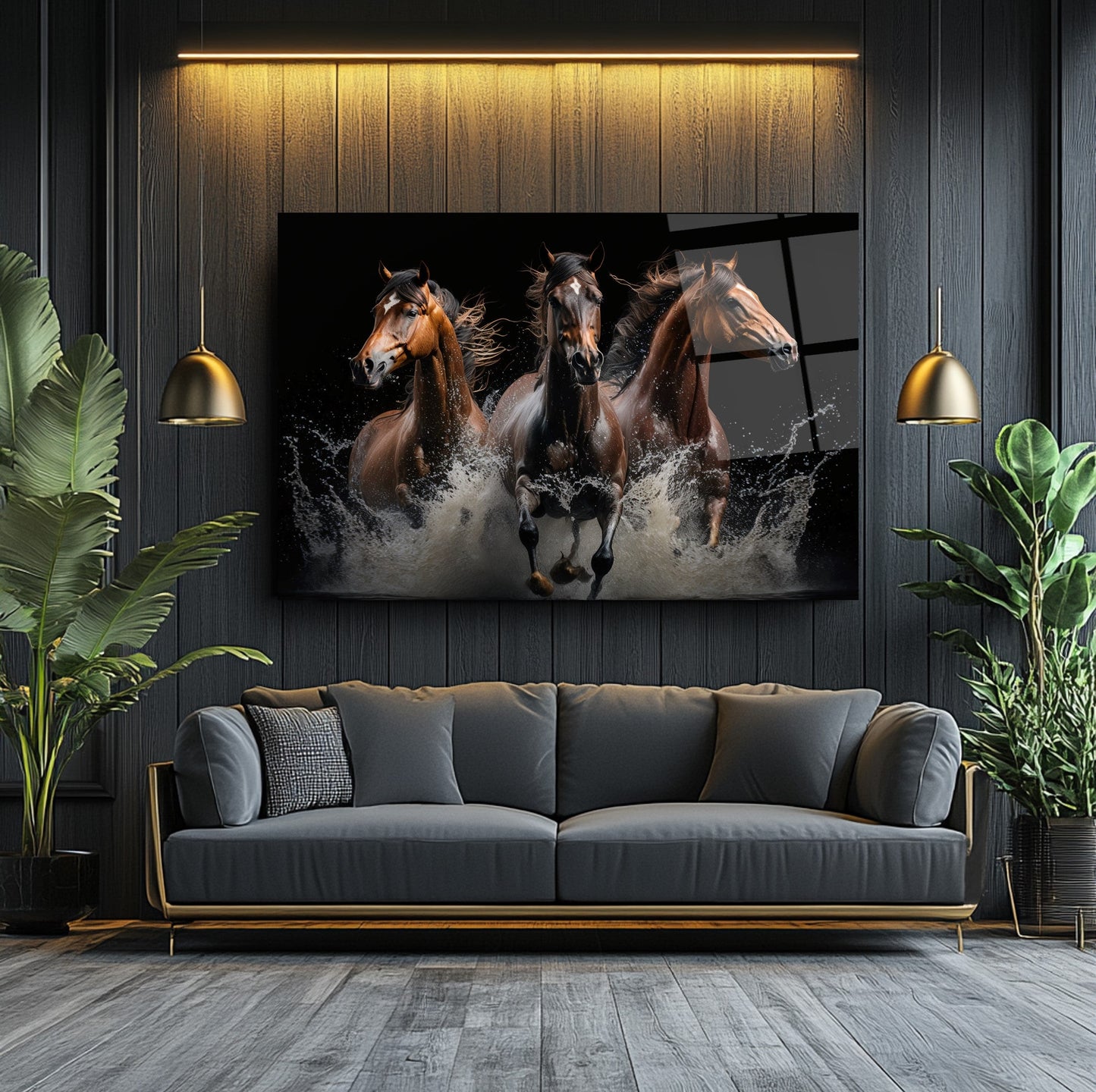 Horses Glass Wall Art