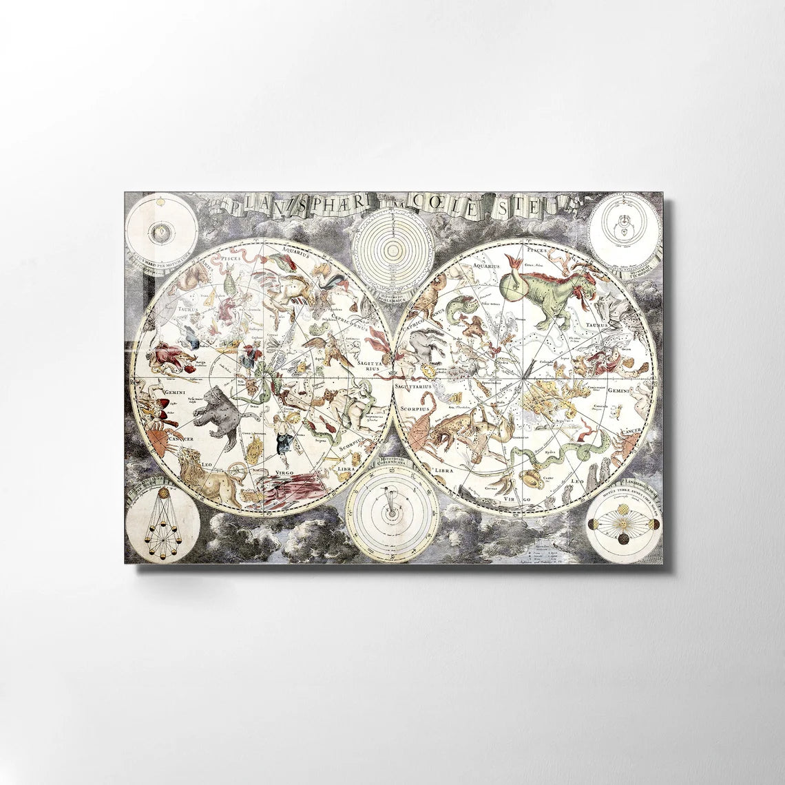 World Map Glass Wall Art