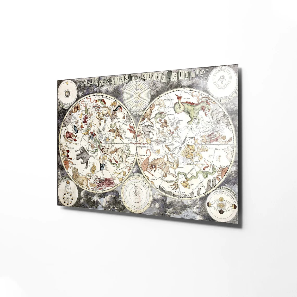 World Map Glass Wall Art