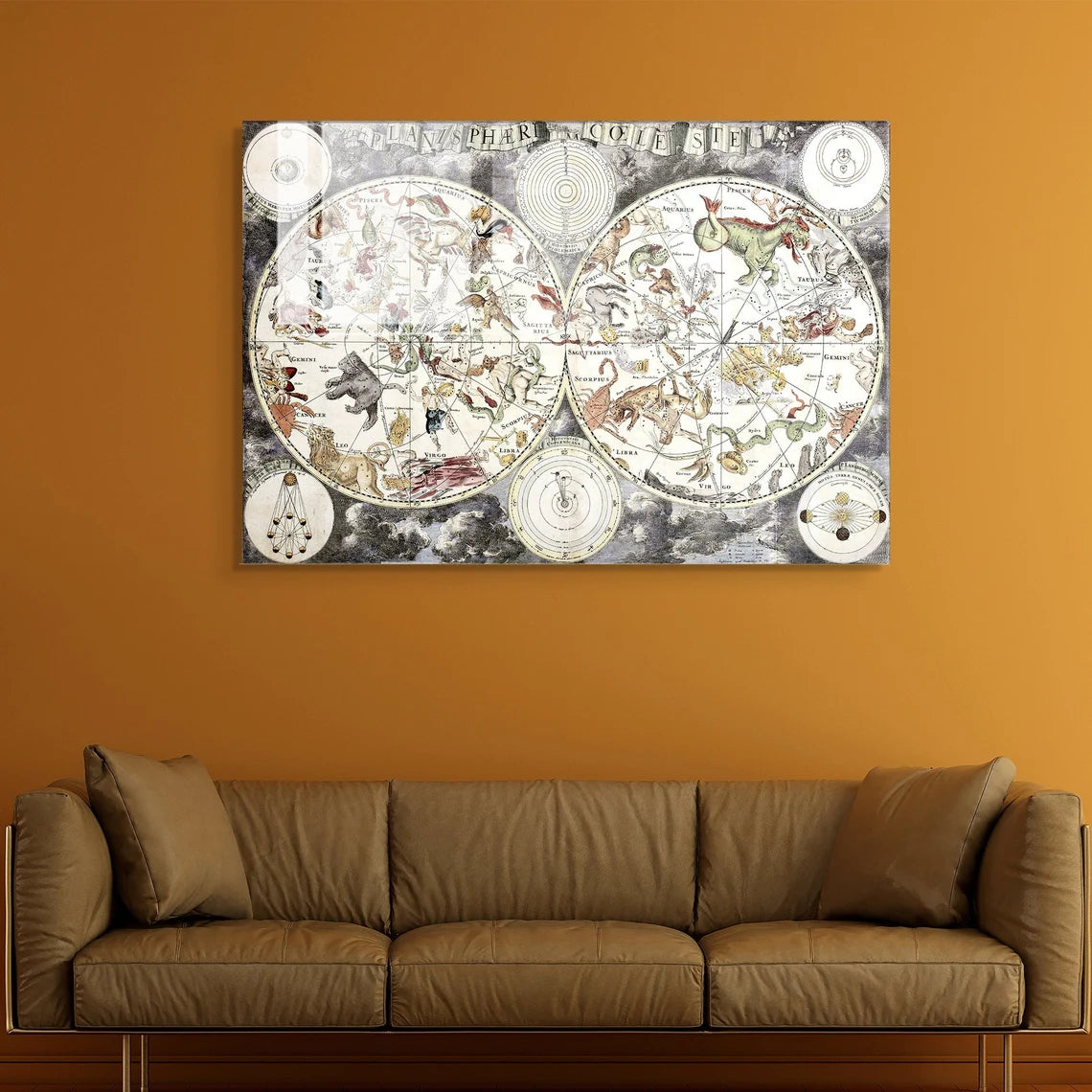 World Map Glass Wall Art