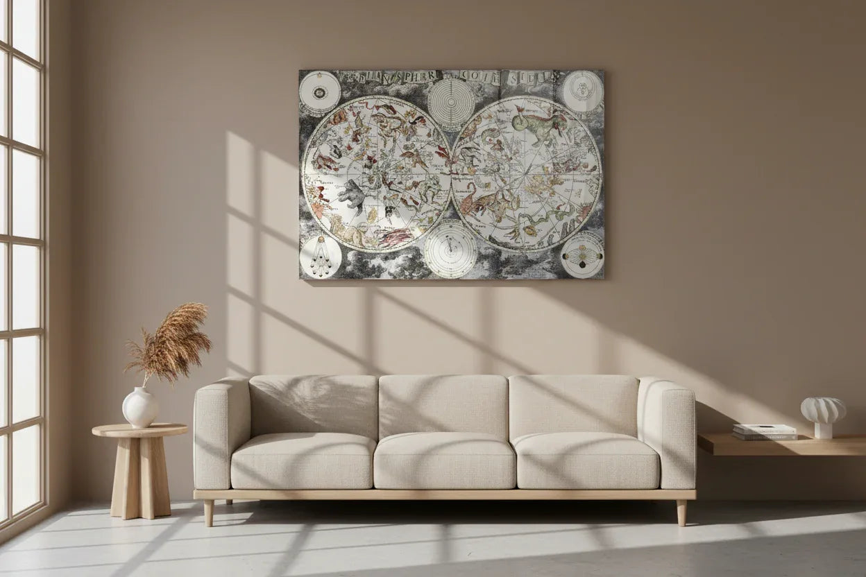 World Map Glass Wall Art - LUXARTDECO