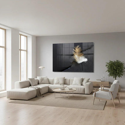 Feather Glass Wall Art - LUXARTDECO