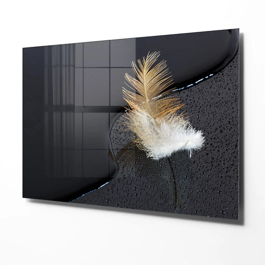 Décoration murale en verre à plumes