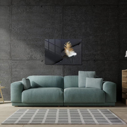 Feather Glass Wall Art - LUXARTDECO