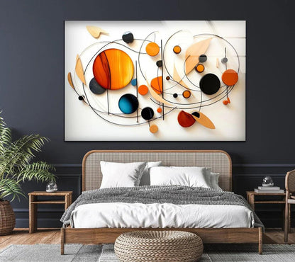 Red & White Modern Glass Wall Art - LUXARTDECO