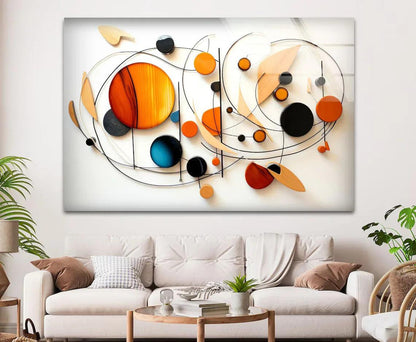 Red & White Modern Glass Wall Art - LUXARTDECO