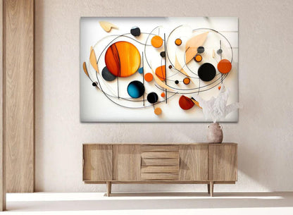 Red & White Modern Glass Wall Art - LUXARTDECO