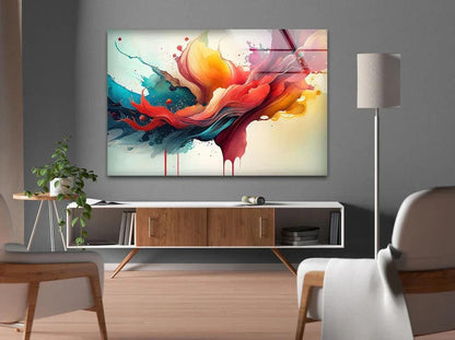 Colorful Abstract Glass Wall Art - LUXARTDECO