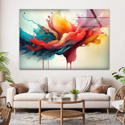 Colorful Abstract Glass Wall Art - LUXARTDECO
