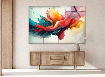 Colorful Abstract Glass Wall Art - LUXARTDECO