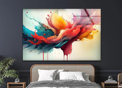 Colorful Abstract Glass Wall Art - LUXARTDECO