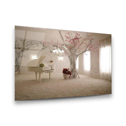 White Room Glass Wall Art - LUXARTDECO