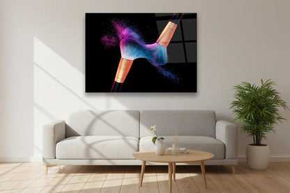 Colorful Paint Brushes Glass Wall Art - LUXARTDECO