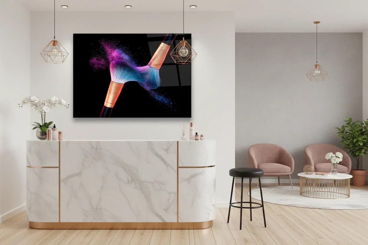 Colorful Paint Brushes Glass Wall Art - LUXARTDECO