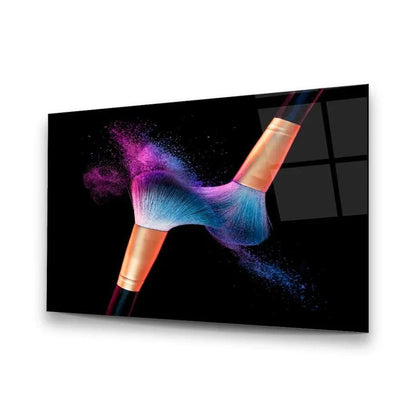 Colorful Paint Brushes Glass Wall Art - LUXARTDECO